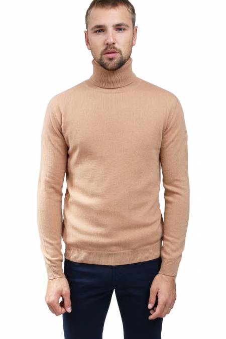 Caramel cashmere sweater turtleneck